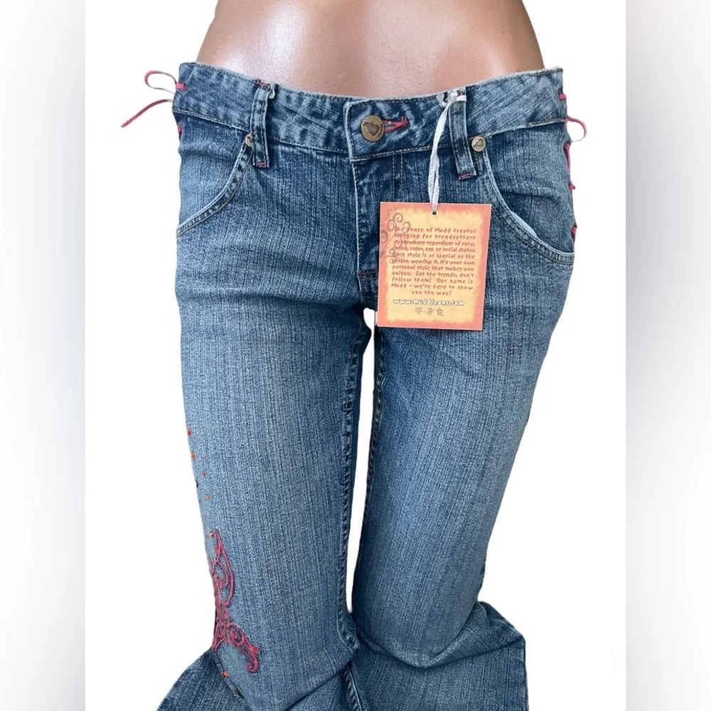 VTG Lace-Up Mudd Jeans Flares - Picture 3 of 12